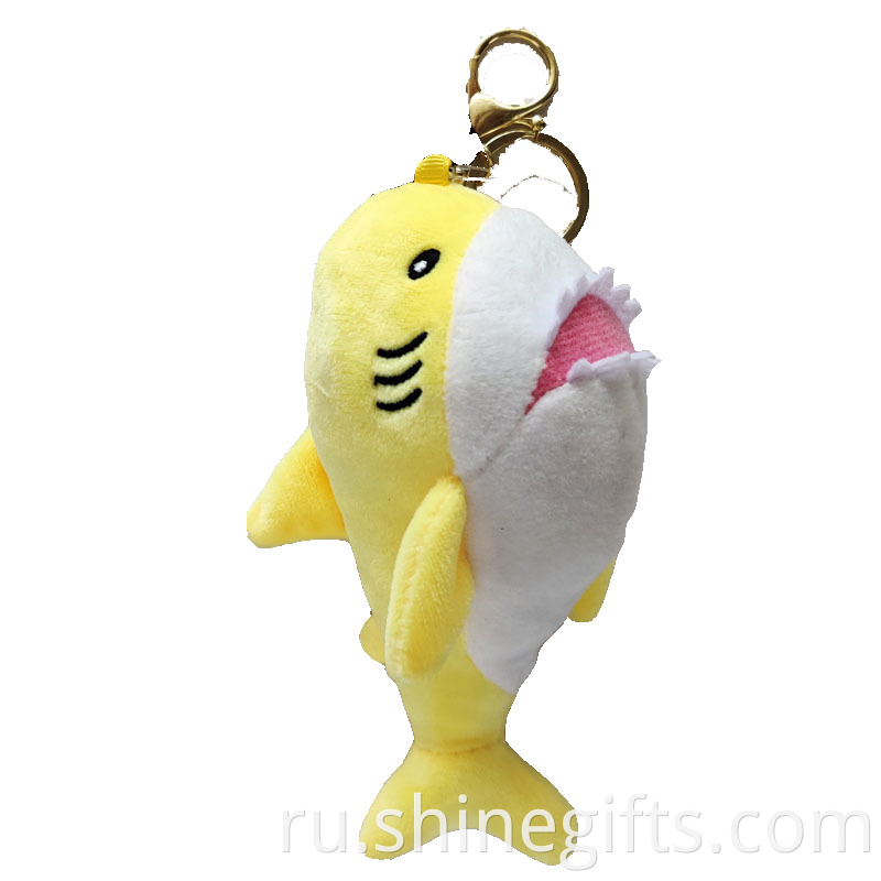 High Quality Wholesale Customized Design Plush Keychain Animal Mini Colorful Shark Plush Keychain/